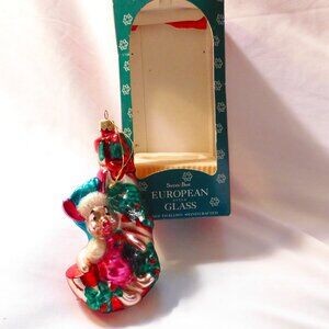 Santa's Best European Style Blown Glass Disney Piglet Ornament 1997